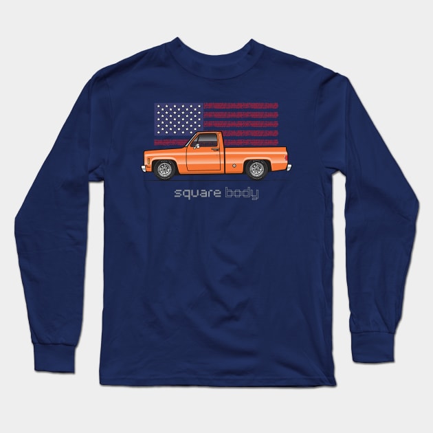 orange square body Long Sleeve T-Shirt by JRCustoms44